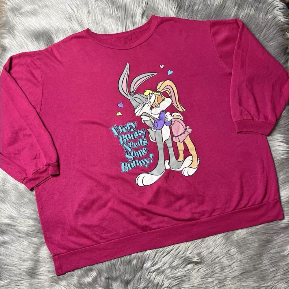 Vintage 90s Women’s Bugs Lola Bunny Pink Sweater